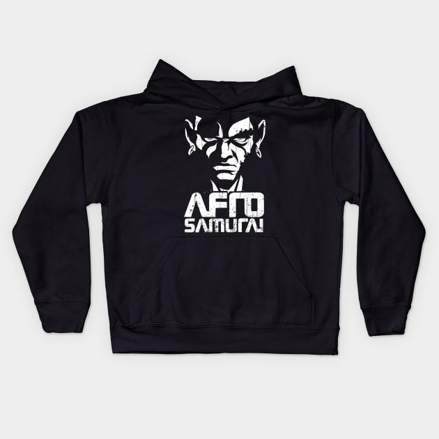 SAMURAI AFRO Kids Hoodie by opawcreate